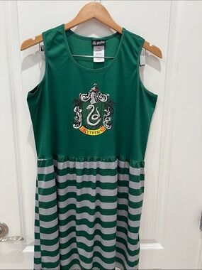 Pottery Barn Teen Green Slytherin Sleeveless Nightdress with Striped Skirt